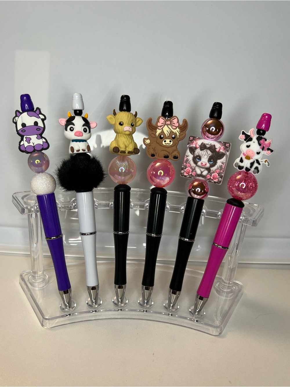 Set of 6 Handmade Cow Pens